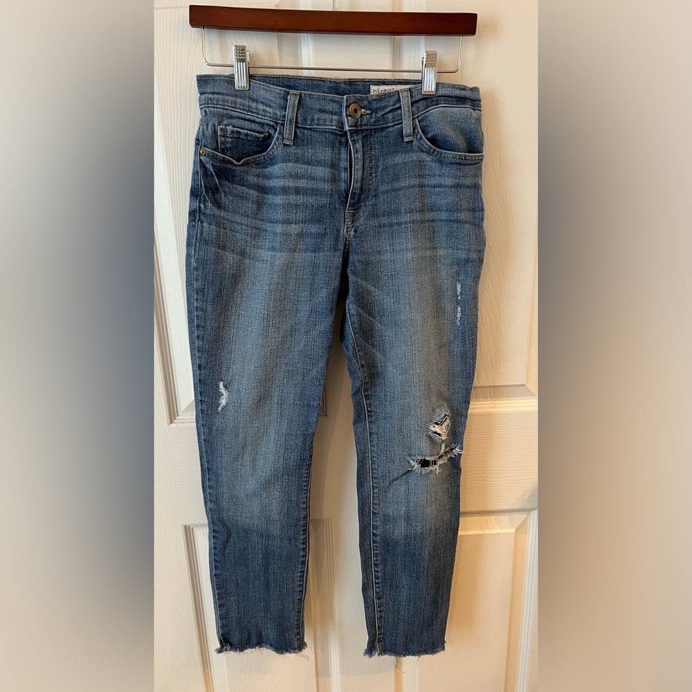 Pistola Medium Wash Distressed Denim Raw Hem High Rise Made in USA  Size 28
